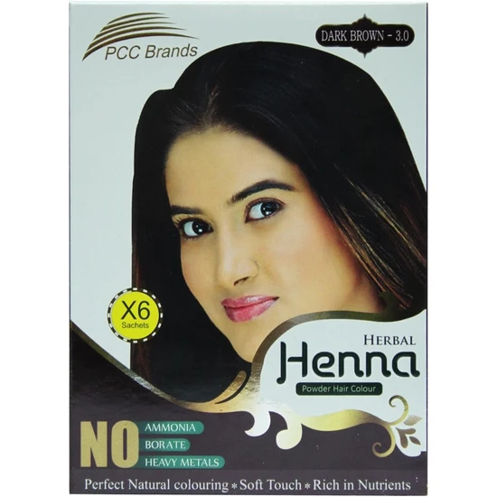 Herbal Henna Dark Brown Powder Hair Colour 6 Sachets
