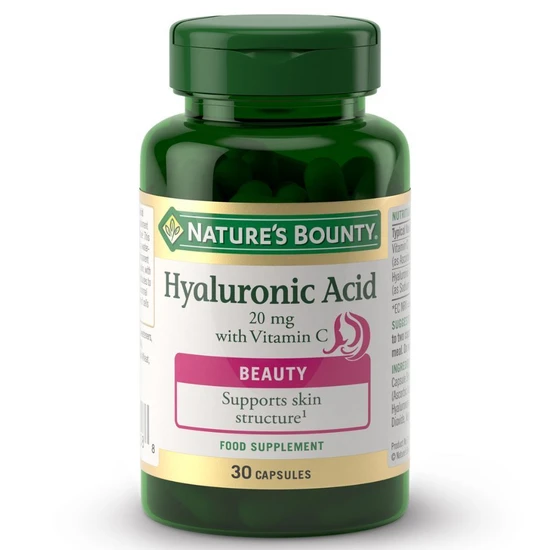 Nature's Bounty Hyaluronic Acid 20mg With Vitamin C 30 Capsules