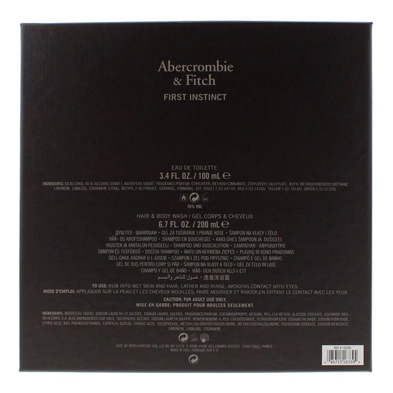 Abercrombie & Fitch First Instinct Eau De Toilette 100ml Gift Set 100ml Eau De Toilette & 200ml Shower Gel