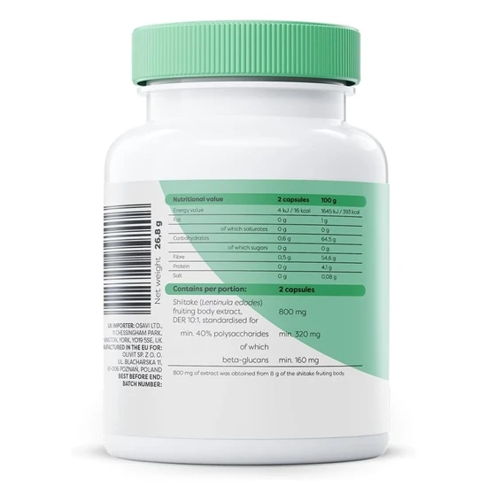 Osavi Shiitake 800mg Capsules 60 Capsules