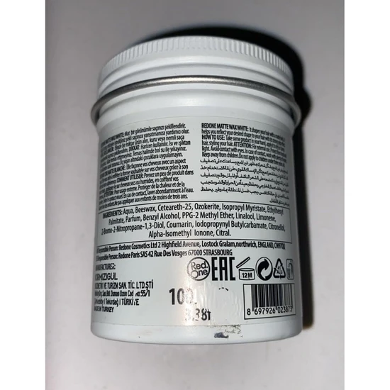 Red One White Matte Hair Wax 100ml