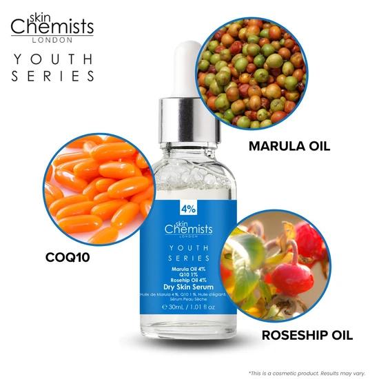 skinChemists Dry Skin Marulua Oil 4%, Q10 1%, Rosehip Oil 4% 30ml