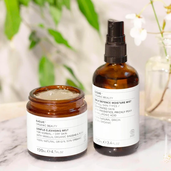 Evolve Beauty Gentle Cleansing Melt & Daily Defence Moisture Mist Duo 120ml & 100ml