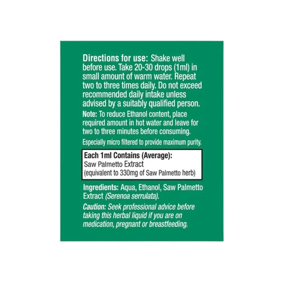 Health Aid Saw Palmetto Liquid 50ml