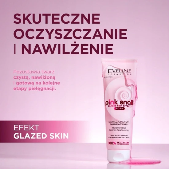 Eveline Pink Snail Moisturising Face Cleansing Gel 140ml