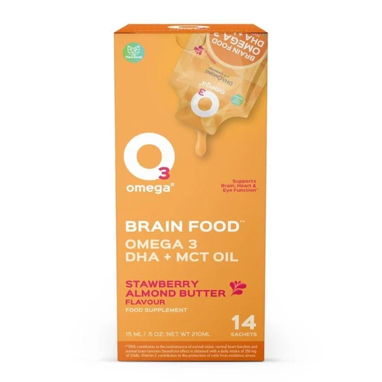 O3Omega Brain Food Not Peanut Butter & Jelly DHA + MCT Sachets 14 Sachets