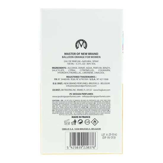 New Brand Orange Balloon Eau De Parfum 100ml
