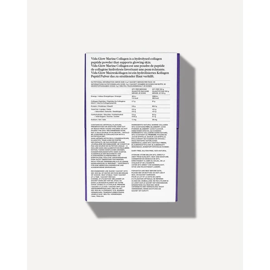 Vida Glow Natural Marine Collagen Sachets Blueberry