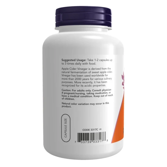 NOW Foods Apple Cider Vinegar 450mg 180 Capsules