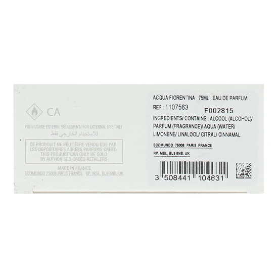 Creed Acqua Fiorentina Eau De Parfum 75ml