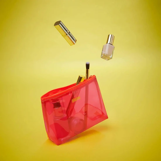 Victoria Green 'Mia' Makeup Bag Clear Pink