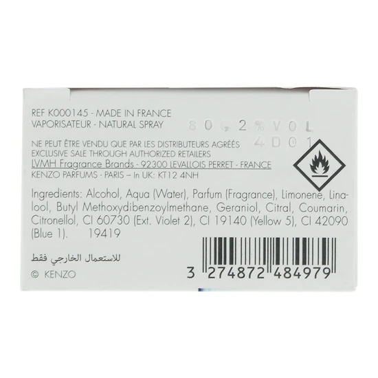 Kenzo L'Eau Kenzo Pour Homme Eau De Toilette 100ml