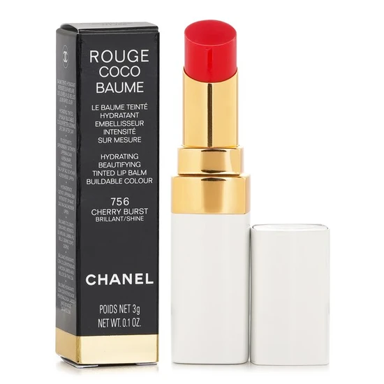 CHANEL Rouge Coco Baume Hydrating Beautifying Tinted Lip Balm 756 Cherry Burst