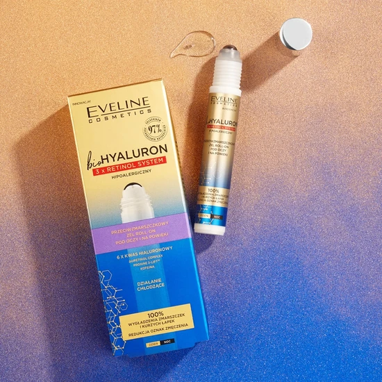 Eveline Bio Hyaluron Anti Wrinkle Eye & Eyelid Gel Roll On 15ml