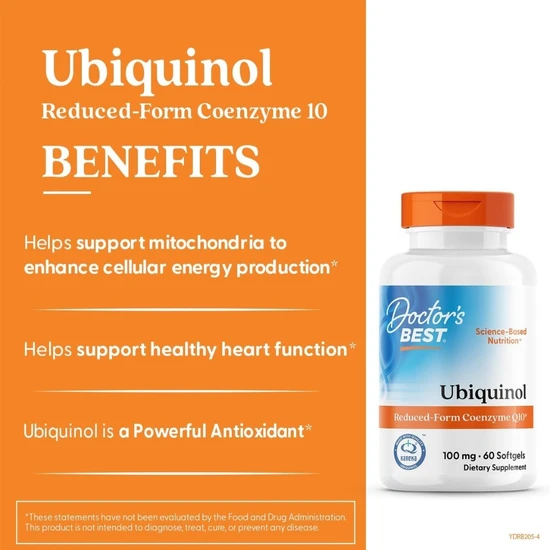 Doctor's Best Ubiquinol With Kaneka QH 100mg-60 Softgels