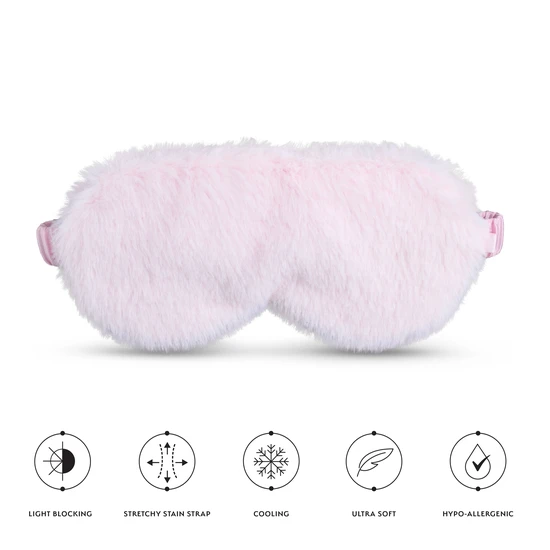 Silver Cloud Fluffy Sleep Mask Infused With Silver Ions Pink