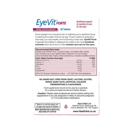 Health Aid EyeVit Forte Tablets 30 Tablets