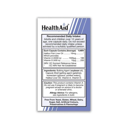 Health Aid Halibut Liver Oil Capsules 90 Capsules