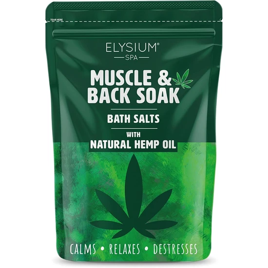Elysium Spa Muscle & Back Soak Bath Salts With Natural Hemp Oil 450g