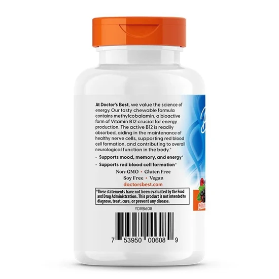 Doctor's Best Chewable Fully Active B12 Mixed Berries Tablets 60 Tablets