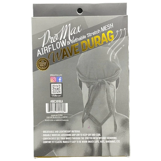 Magic Collection Blackice Professional Pro Max Airflow Mesh Wave Durag BIC301BLA