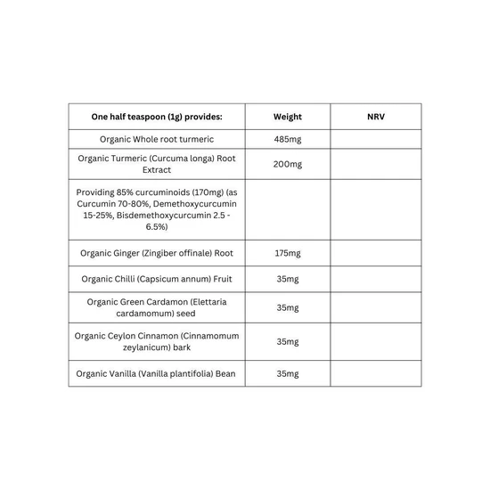 Viridian Organic Curcumin Latte Powder 30g