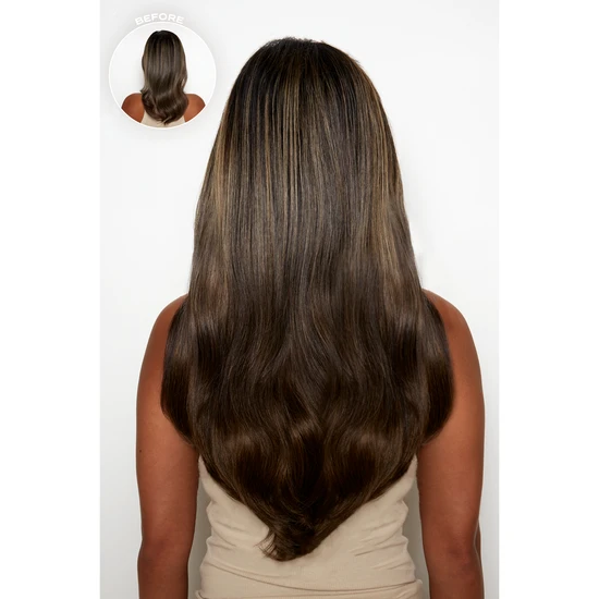 LullaBellz 18" 1 Piece Hidden Halo Blow Dry Hair Extensions BROWNS | BLONDETTE