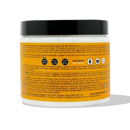 Ma Browns Traditional Curling Custard With Oatmeal & Honey 454g