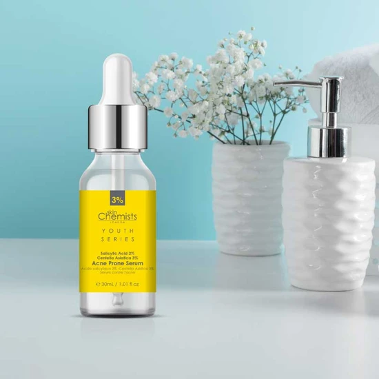 skinChemists Acne Prone Serum Salicylic Acid 2%, Centella Asistica 3% 30ml