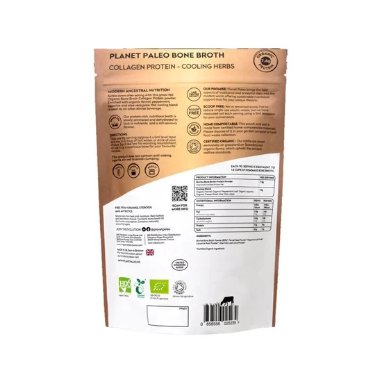 Planet Paleo Organic Bone Broth Collagen Protein Cooling Herbs 225g