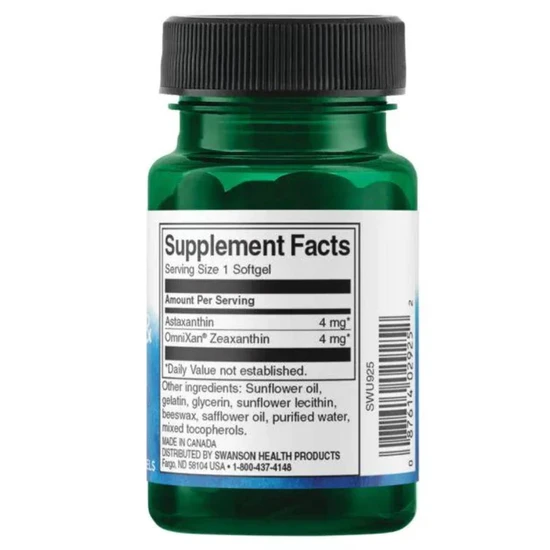 Swanson Astaxanthin & Zeaxanthin Softgels 60 Softgels