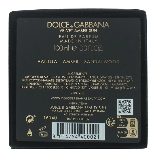 Dolce & Gabbana Velvet Amber Sun Eau De Parfum 100ml