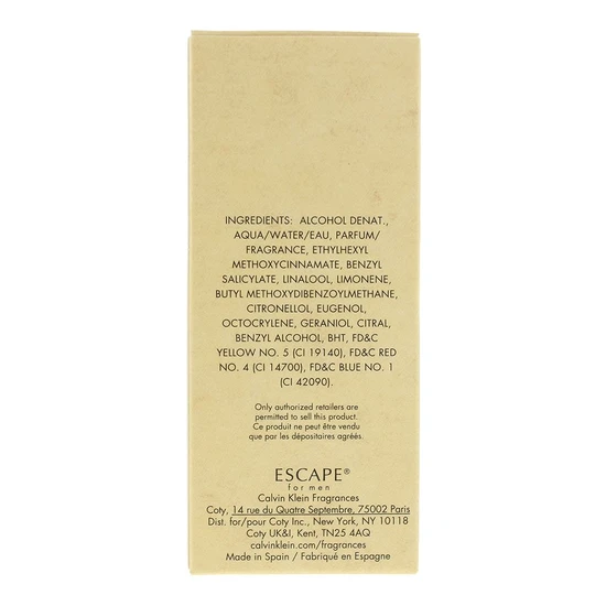 Calvin Klein Escape For Men Eau De Toilette 50ml