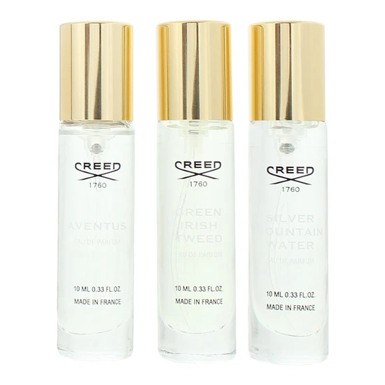 Creed Men Gift Set 10ml Aventus EDP + 10ml Green Irish Tweed EDP + 10ml Silver Mountain Water EDP