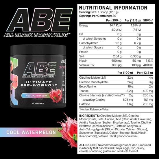 Applied Nutrition All Black Everything Cool Watermelon 375g