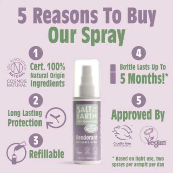 Salt Of The Earth Natural Deodorant Spray Clary & Sage 100ml