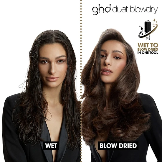ghd Duet Blowdry Hair Dryer Brush Black