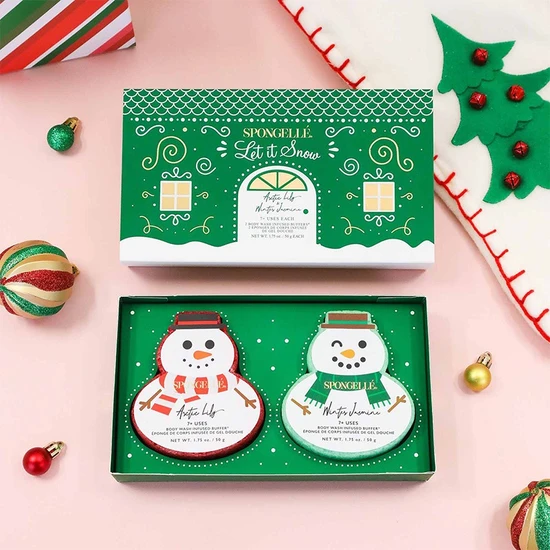 Spongelle Let It Snow Body Wash Infused Buffers Gift Set Arctic Lily & Winter Jasmine