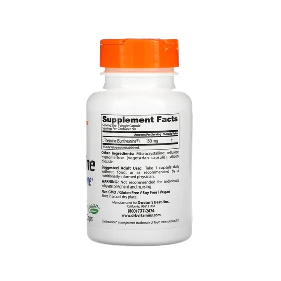 Doctor's Best L-Theanine With Suntheanine, 150mg Vegicaps 90 Vegicaps