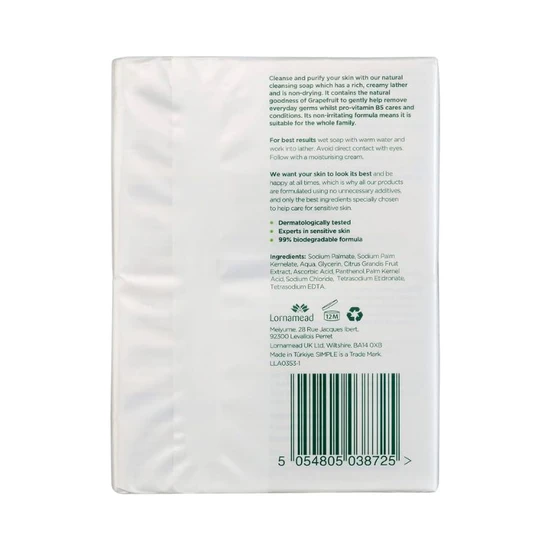 Simple Pure Soap For Sensitive Skin 2x100 g