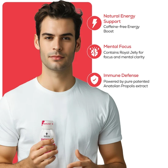 BEE&YOU Energy-X Royal Jelly Red Ginseng Propolis Raw Honey Shots x12