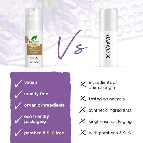 Dr. Organic Pro Collagen Plus Anti Ageing Moisturiser With Bakuchiol 50ml