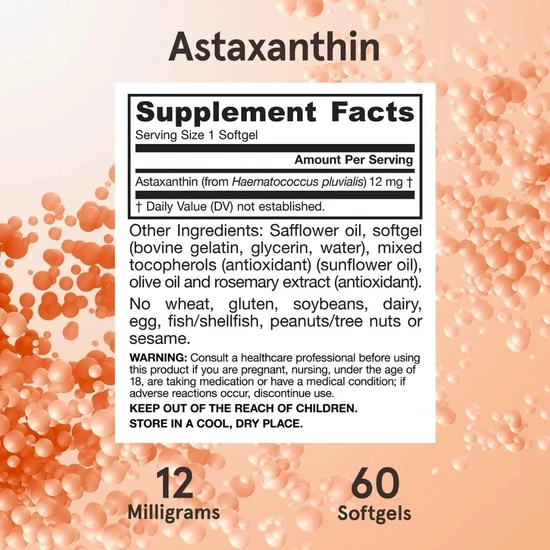 Jarrow Formulas Astaxanthin 12mg Softgels 60 Softgels