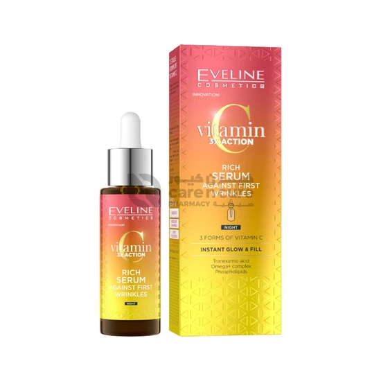 Eveline Vitamin C 3x Rich Night Serum Against First Wrinkles 30ml