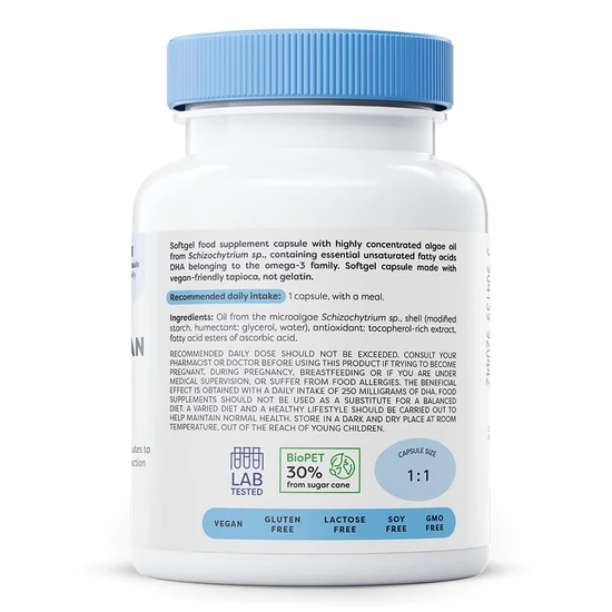 Osavi Omega-3 Vegan 250mg DHA Softgels 60 Softgels