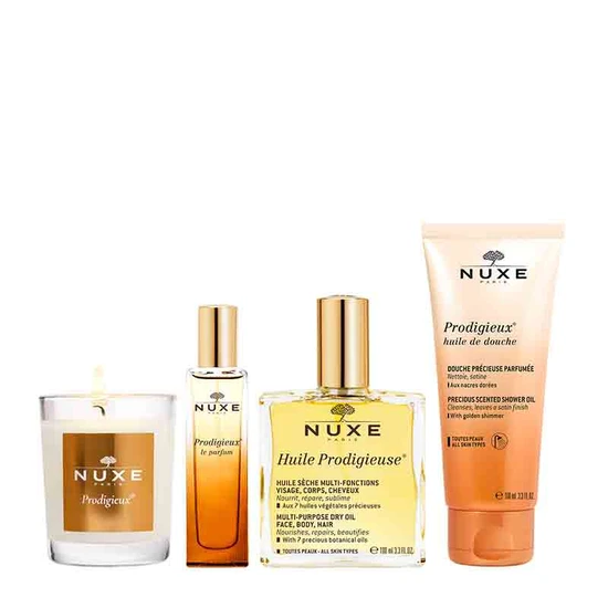 Nuxe The Prodigieux Collection Gift Set Huile Prodigieuse + Shower Oil + Perfume + Candle