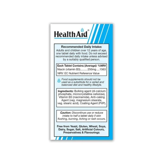 Health Aid Vitamin B3 250mg Prolonged Release Tablets 90 Tablets