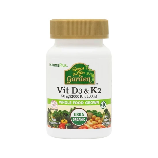 Nature's Plus Source Of Life Garden Vitamin D3 & K2 Capsules 60 Capsules