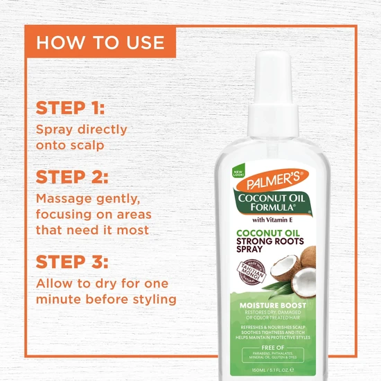 Palmer's Coconut Oil Formula Strong Roots Spray For Dry Damaged Hair 150ml