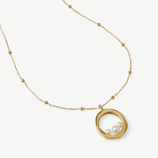 Kyoto Pearl Billie Pearl Necklace 18ct Gold Plated White / Gold